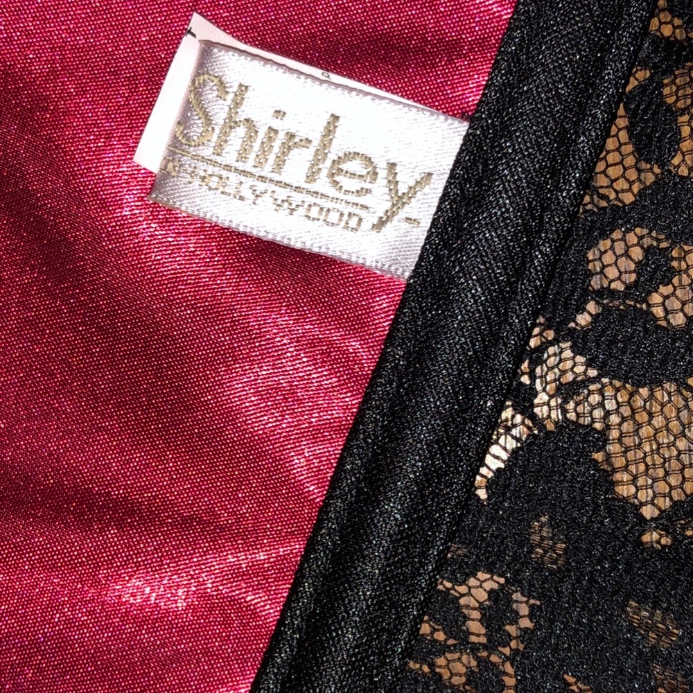 Vtg. 90's Shirley Red Satin & Black Lace Underbust Corset - Small - Picture 6 of 13